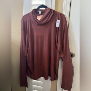 Brown old navy fitness mock neck top